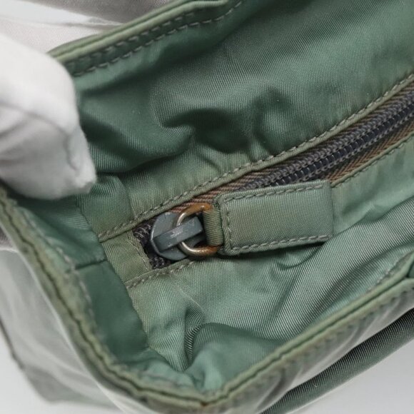 PRADA Hand Bag Nylon Green Auth bs23688 - Picture 7 of 16
